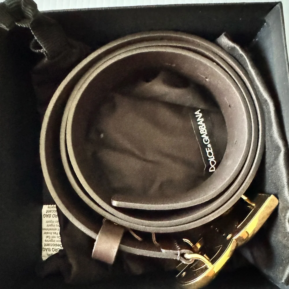 Dolce&Gabbana DG-Logo Leather Buckle Belt